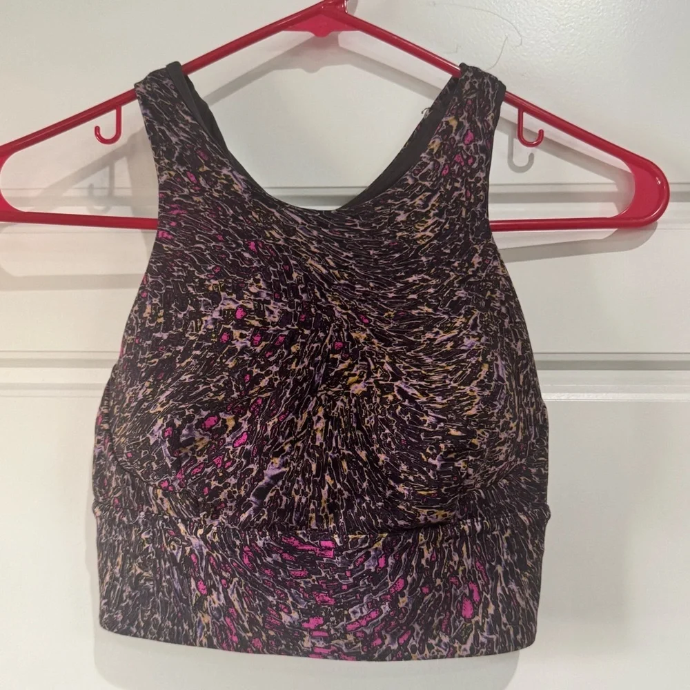 Lululemon Speckled Print High Neck Sports Bra
